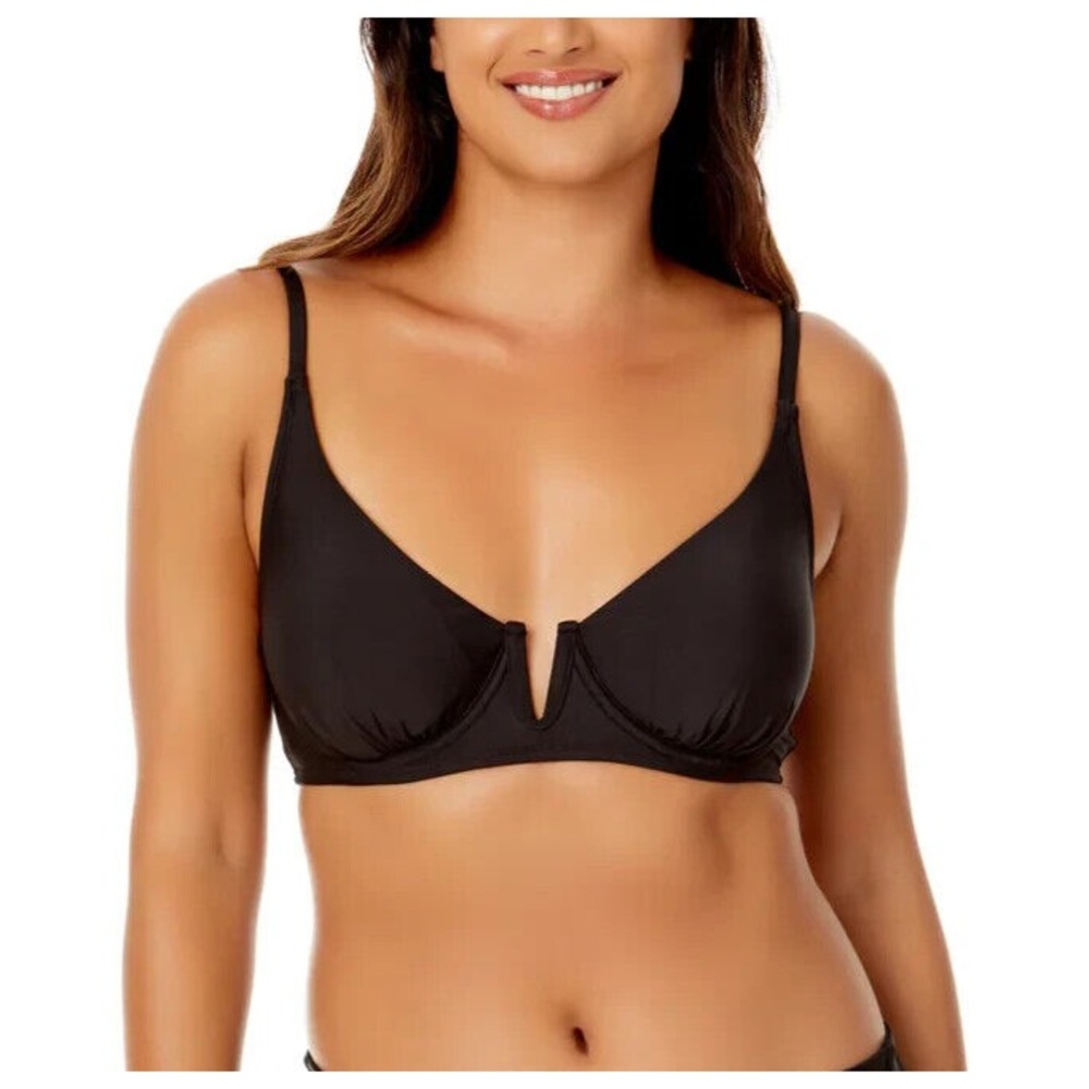 Anne Cole Ladies Swim V-Wire Bikini Top Black Size XS NWT